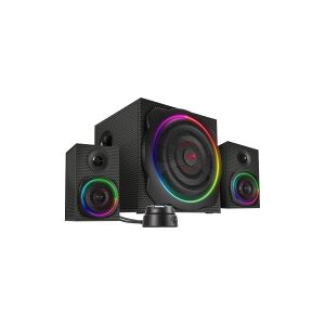 SPEEDLINK GRAVITY CARBON RGB - Højttalersystem - til PC - 2.1-kanal - trådløs - Bluetooth - 60 Watt (Total)