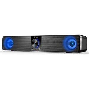 Enceintes pour ordinateur filaires ELEGIANT SR200P de 10W Soundbar avec 3 modes lumineux Stéréo amélioré Alimenté par US