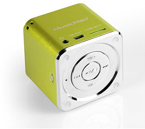 TXX3529 Music Man Mini Soundstation (MP3-Spelare, Högtalare, Linjeinfunktion, Sd/Microsd-Kortplats) Grön