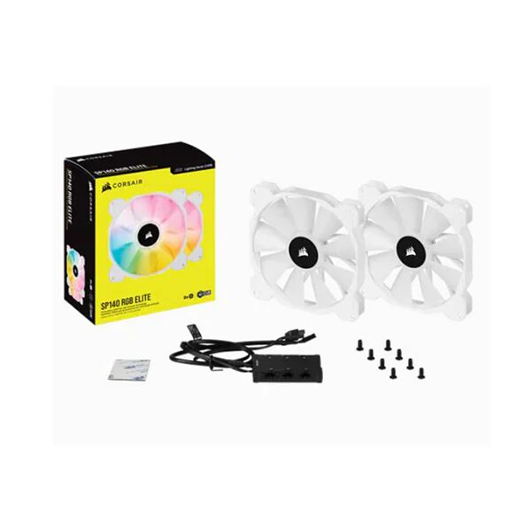 Corsair White Sp140 Rgb Elite 140Mm Rgb Led Fan With Airguide