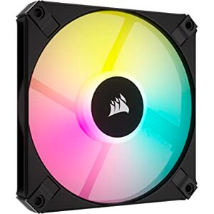 Corsair AF120 RGB Slim, 120-mm-PWM-Lüfter Mit Dynamischem Lager Dünnes Profil Für Kleine Gehäuse Geräuscharm Bis zu 2000 U/min 8 Adressierbare RGB-LEDs Einzelverpackung Schwarz