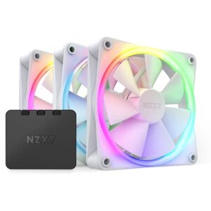 NZXT F120-RGB-Lüfter — RF-R12TF-W1 — Erweiterte Anpassung der RGB-Beleuchtung — Flüsterleise Kühlung — Dreifach (RGB-Lüfter und Controller IM LIEFERUMFANG ENTHALTEN) — 120-mm-Lüfter — Weiß