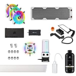 Corsair Hydro X Series iCUE XH305i RGB PRO Individuelles Kühlungs-Kit (Hardline-CPU-Kühlkreislauf, CPU-Wasserkühler, D5 Pumpen-Ausgleichsbehälter-Kombination, Radiator, 3 RGB-Lüfter, für Desktop) Weiß