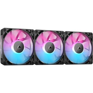 Corsair iCUE LINK RX120 RGB 120mm PWM-Lüfters mit iCUE LINK System Hub Magnetisches Kuppellager Dreierpack Schwarz