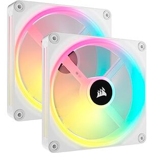 Corsair iCUE LINK QX140 RGB 140mm Magnetic Dome RGB Fans Doppelter Lüfter-Starter-Kit mit iCUE LINK System-Hub Weiß