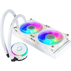 Cooler Master MasterLiquid PL240 Flux CPU-Kühler AIO Wasserkühlung mit 2 x 120mm Lüfter, 240mm Kühler inkl. ARGB-Controller (2te Generation) AMD- und Intel-kompatibel, weiß