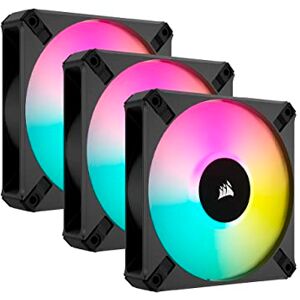 Corsair iCUE AF120 RGB ELITE 120mm PWM Dreifach-Lüfter-Kit Acht-LEDs Pro AirGuide-Technologie Fluiddynamisches Lager Inklusive iCUE Lighting Node CORE Controller Schwarz, Desktop