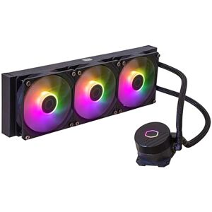 Cooler Master MasterLiquid 360L Core ARGB Wasserkühlung CPU-Flüssigkeitskühler mit Zweikammer-Gen-S-Pumpe, überlegende PC-Kühlung mit 120mm -Lüfter, LGA 1700- und AM5-Halterungen – Schwarz