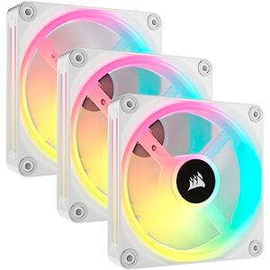 Corsair iCUE LINK QX120 RGB 120mm Magnetic Dome RGB Fans Dreifach-Lüfter-Starter-Kit mit iCUE LINK System-Hub Weiß, kompatible mit Desktop