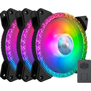 Cooler Master MasterFan MF120 Prismatic 3in1 – 120-mm-Gehäuselüfter, adressierbare Triple-Loop-RGB-Beleuchtung, Kristalleffekt, geräuschlos, Controller enthalten – universelle Kompatibilität