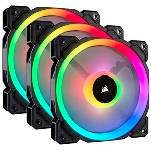 Corsair LL120 RGB LED PWM PC-Gehäuselüfter (120mm Dual Licht Loop RGB LED, Dreierpack mit Lighting Node PRO) schwarz