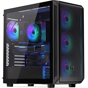 ENDORFY Arx 700 ARGB, gaming pc gehäuse atx, 4xARGB 140-mm-Lüfter enthalten, Top und Front aus luftigem Mesh, Platz für zwei Radiatoren bis zu 360mm aio wasserkühlung pc, EY2A013