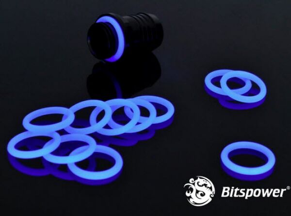Bitspower O-Ring Set für G1/4 Zoll (10 Stück) - UV blau