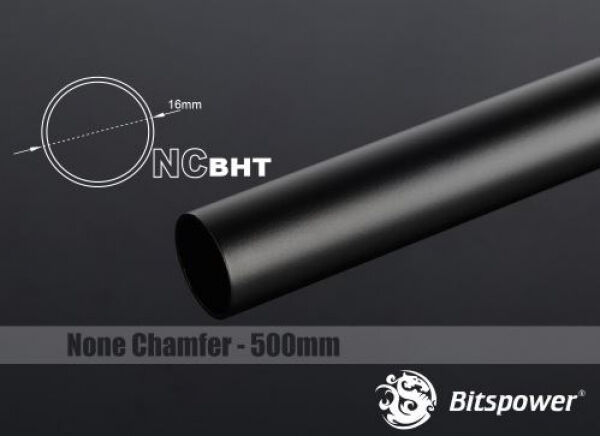 Bitspower None Chamfer Brass Hard Tubing 16MM AD 500mm - carbon black
