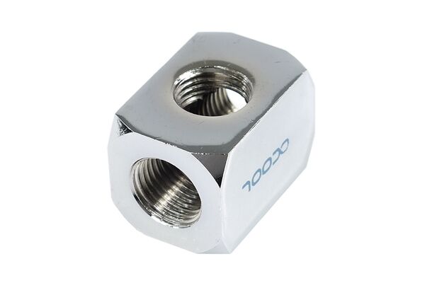 Alphacool HF Anschlussterminal TEE T-Stück Rund G1/4 - Chrome