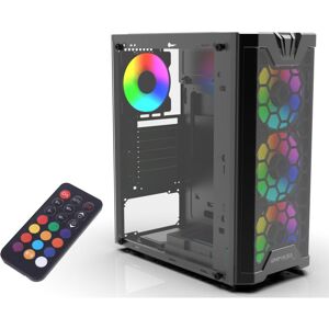 Empousa Premium Computer case EMG-15XB 4x argb Lüfter led Glasscheibe schwarz - Inca