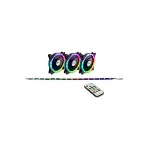 Inter-Tech Argus RGB-Fan Set RS-04 120x120x25, Gehäuselüfter