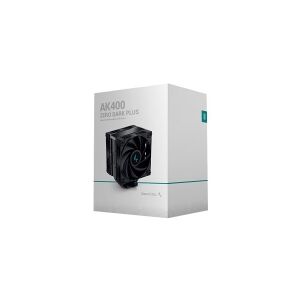 Deepcool AK400 ZERO DARK PLUS - Processor-køler - (for: LGA1155, LGA1150, LGA1151, AM4, LGA1200, LGA1700, AM5) - 120 mm - sort