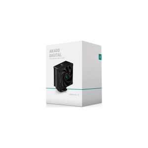 Deepcool AK400 DIGITAL - Processor-køler - (for: LGA1155, LGA1150, LGA1151, AM4, LGA1200, LGA1700, AM5) - 120 mm - sort