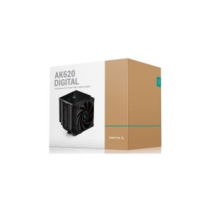 Deepcool AK620 DIGITAL - Processor-køler - (for: LGA1155, LGA2011, LGA1150, LGA2011-3, LGA1151, AM4, LGA2066, LGA1200, LGA1700, AM5) - 120 mm - sort