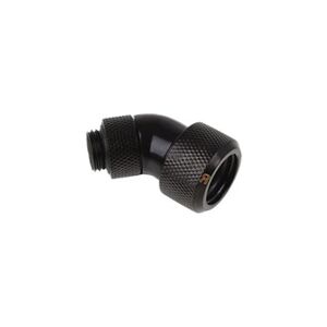 Alphacool Eiszapfen 16 mm HardTube compression fitting 45° rotatable G1/4 - Raccord à angle de compression de système de refroidissement liquide - noir profond - Publicité