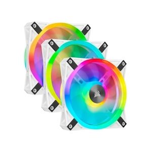 Corsair Ql120 Rgb Blanc, 120mm Rgb Led Fan, Triple Pack + Node Core Co-9050104-ww