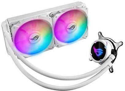 90RC0062-M0UAY0 ASUS ROG Strix LC 240 RGB adresserbar RGB-radiatorfläkt (3 x 120 mm fläkt, AIO vattenkylning, Aura Sync RGB, med RGB-fläkt), vit