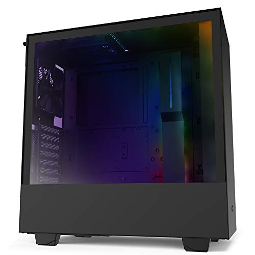 CA-H510i-B1 NZXT H510i Kompakt ATX Mittorn PC-spelchassi Främre I/O USB Typ-C-port Vertikalt GPU-fäste Sidopanel av härdat glas Integrerad RGB-belysning Redo för vattenkylning Svart