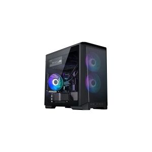 Phanteks Eclipse P200A - Mini-ITX-tårn - mini ITX - sidepanel med vindue (hærdet glas) - ingen strømforsyning - sort - USB/Lyd