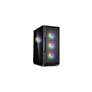 Zalman i3 NEO - Mid tower (hærdet glas) - ingen strømforsyning (PS/2) - sort - USB/Lyd