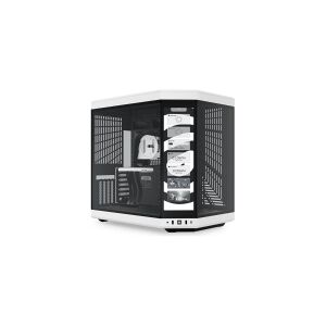 HYTE Y70 Touch - Mid tower - udvidet ATX - sidepanel med vindue (glas) - ingen strømforsyning (ATX) - hvid - USB/Lyd