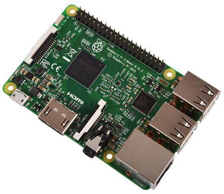 Raspberry Pi 3 Model B yhden piirilevyn tietokone, 1 Gt RAM, 1200 MHz neliydinprosessori