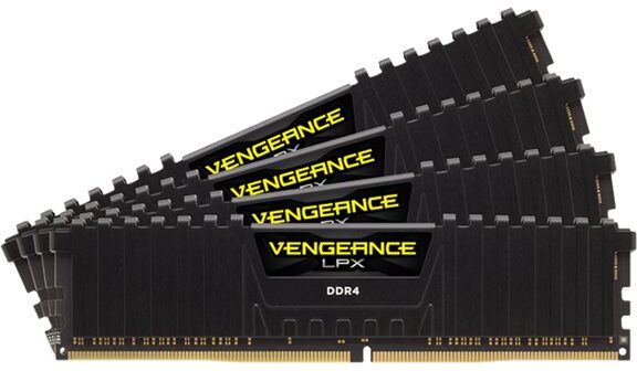 Corsair 64GB RAMKit 4x16GB DDR4 3200MHz 4x288Dimm Unbuffered 16-18-18-36 Vengeance LPX Black Heat Spreader 1,35V XMP2.0