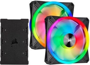 Corsair iCUE QL140 RGB 140mm PWM Dual Fan Kit with Lighting Node CORE