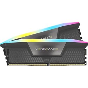 Corsair Vengeance RGB DDR5 RAM 32GB (2x16GB) 6000MHz CL36 AMD Expo iCUE-Kompatibler Computerspeicher Grau (CMH32GX5M2E6000Z36)