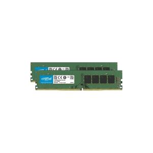 Crucial - DDR4 - sæt - 32 GB: 2 x 16 GB - DIMM 288-PIN - 3200 MHz / PC4-25600 - CL22 - 1.2 V - ikke bufferet - ikke-ECC