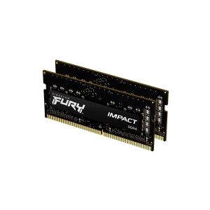 Kingston Technology Kingston FURY Impact - DDR4 - sæt - 32 GB: 2 x 16 GB - SO DIMM 260-PIN - 3200 MHz / PC4-25600 - CL20 - 1.2 V - ikke bufferet - ikke-ECC - sort