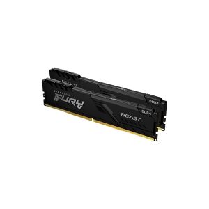 Kingston Technology Kingston   FURY Beast - DDR4 - sæt - 16 GB: 2 x 8 GB - DIMM 288-PIN - 3200 MHz / PC4-25600 - CL16 - 1.35 V - ikke bufferet - ikke-ECC - sort