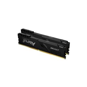 Kingston Technology Kingston FURY Beast - DDR4 - sæt - 32 GB: 2 x 16 GB - DIMM 288-PIN - 3200 MHz / PC4-25600 - CL16 - 1.35 V - ikke bufferet - ikke-ECC - sort