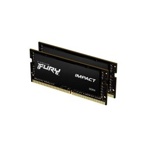 Kingston Technology Kingston FURY Impact - DDR4 - sæt - 64 GB: 2 x 32 GB - SO DIMM 260-PIN - 3200 MHz / PC4-25600 - CL20 - 1.2 V - ikke bufferet - ikke-ECC - sort