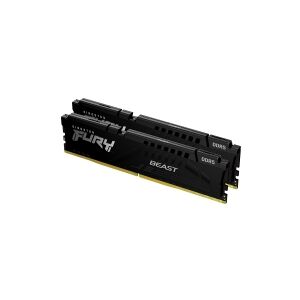 Kingston Technology Kingston FURY Beast - DDR5 - sæt - 32 GB: 2 x 16 GB - DIMM 288-PIN - 5200 MHz / PC5-41600 - CL40 - 1.25 V - ikke bufferet - on-die ECC - sort