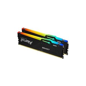 Kingston Technology Kingston FURY Beast RGB - DDR5 - sæt - 32 GB: 2 x 16 GB - DIMM 288-PIN - 6000 MHz / PC5-48000 - CL36 - 1.35 V - ikke bufferet - on-die ECC