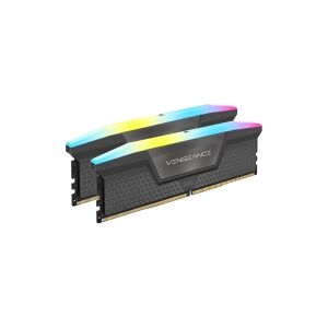 Corsair Microsystems CORSAIR Vengeance RGB - DDR5 - sæt - 32 GB: 2 x 16 GB - DIMM 288-PIN - 6000 MHz / PC5-48000 - CL30 - 1.4 V - cool gray