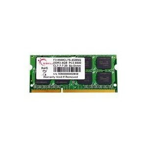 G.Skill SQ Series - DDR3 - modul - 4 GB - SO DIMM 204-PIN - 1066 MHz / PC3-8500 - CL7 - 1.5 V - ikke bufferet - ikke-ECC