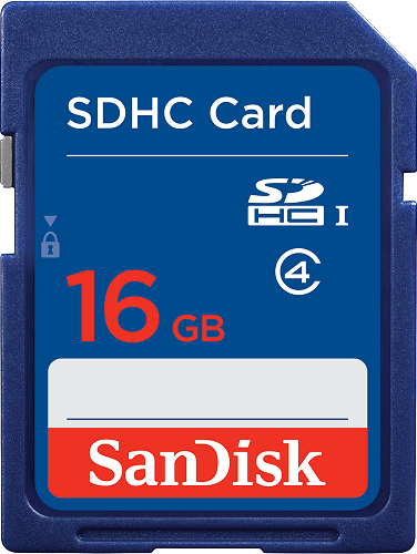 SanDisk 16 Gt SDHC muistikortti, class 4