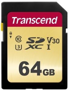 Transcend 500S 64GB SDXC U3 V30 (R95 W60 MB/s)