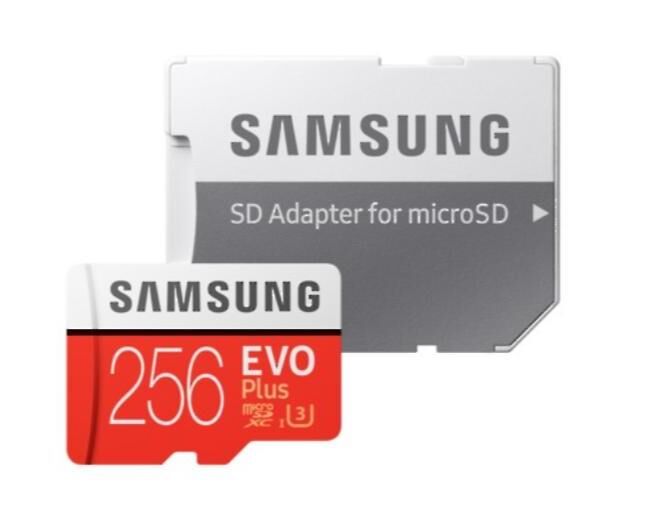 Samsung Evo Plus 256GB microSD muistikortti UHS-I U3 (R100 W90 MB/s)