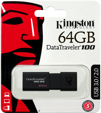 Kingston DATATRAVELER 100 G3 64GB USB 3.0 Muistitkku