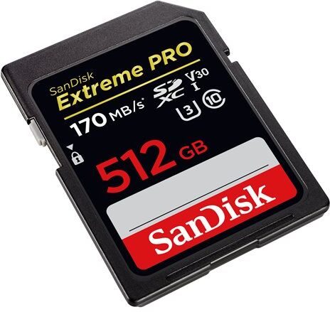 SanDisk Extreme Pro SDXC Card 512GB - 170MB/s V30 UHS-I U3