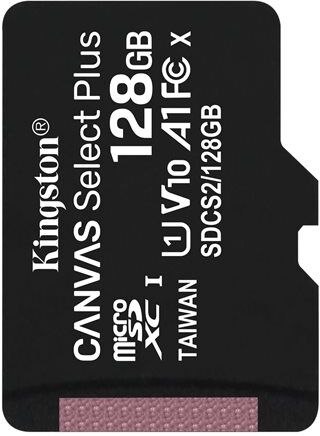 Kingston 128GB micSDXC Canvas Select Plus 100R A1 C10 Single Pack w/o ADP